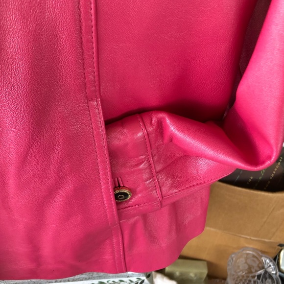 🔥 SALE! St John Pink Napa Leather Jacket Like New - Picture 4 of 16